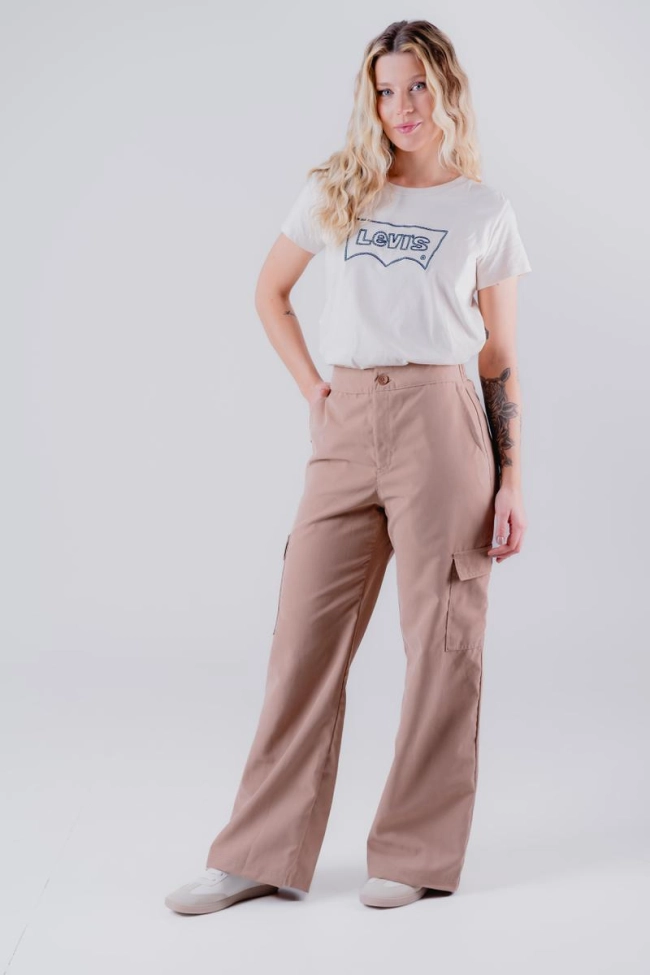 Produto Calça Freesurf Sarja Cargo Wide Leg Feminina