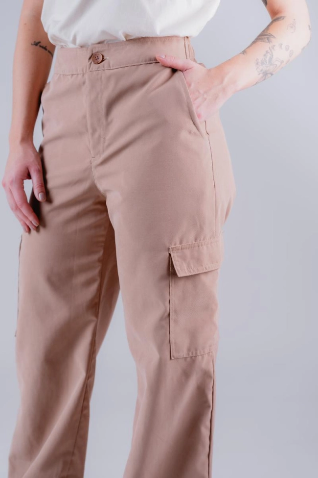 Produto Calça Freesurf Sarja Cargo Wide Leg Feminina