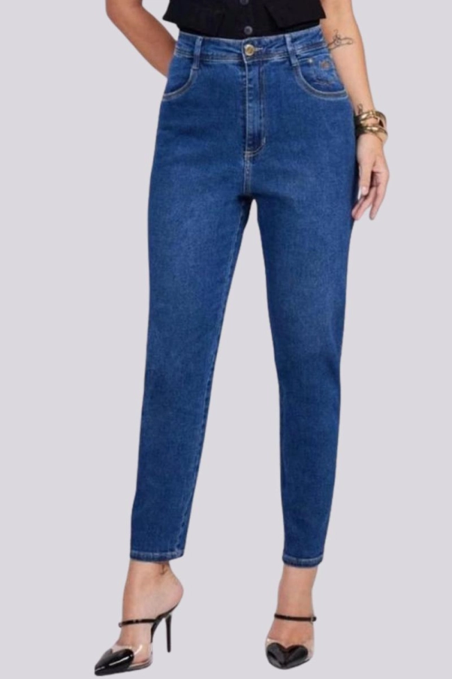 Calça Max Denim Mom Feminina Jeans Produto Calça Max Denim Mom Feminina Jeans