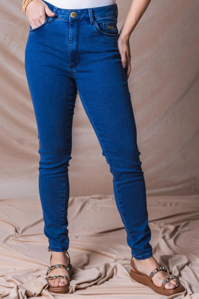 Produto Calça Max Denim Skinny Cós Alto Feminina Jeans 