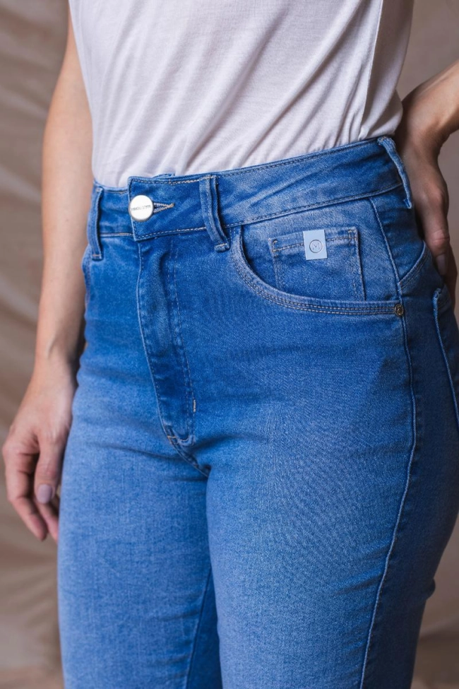 Produto Calça Max Denim Jeans Skinny Cos Alto Feminino