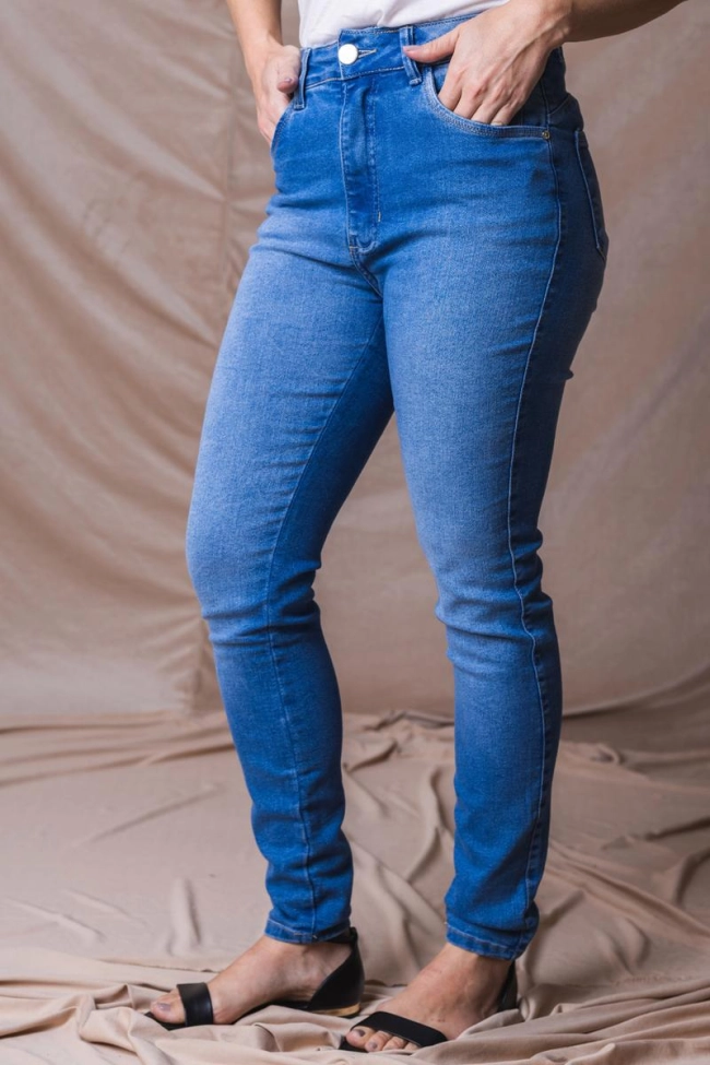 Produto Calça Max Denim Jeans Skinny Cos Alto Feminino