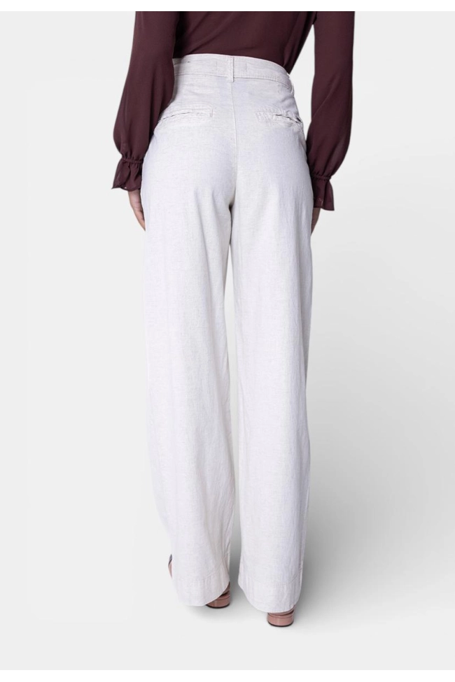 Produto Calça Pitt Alfaiataria Wide Leg Feminina Linho 