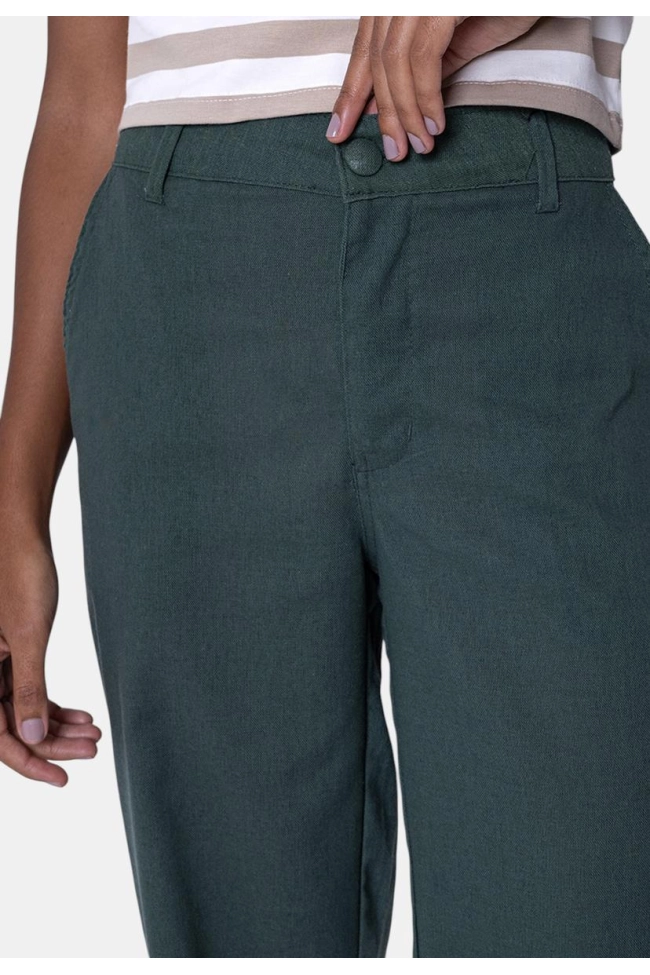 Produto Calça Pitt Linho Bolso Faca Feminina Verde 