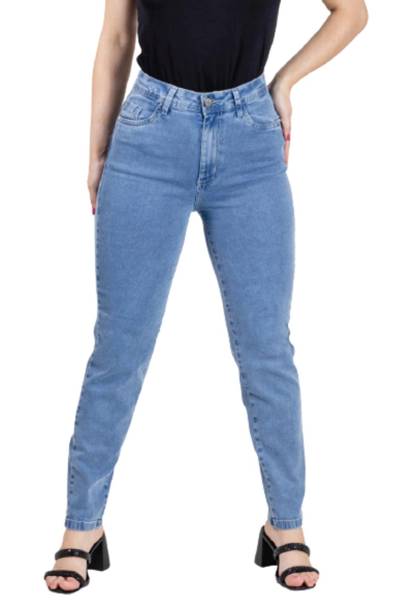 Calça Voox Gel Mom Feminina Jeans Azul Claro Produto Calça Voox Gel Mom Feminina Jeans Azul Claro