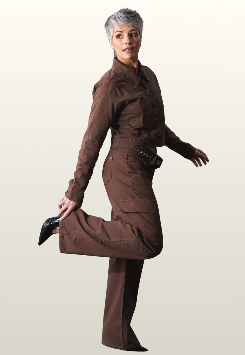 Produto Calça Vox Sarja Cargo Feminina Marrom 