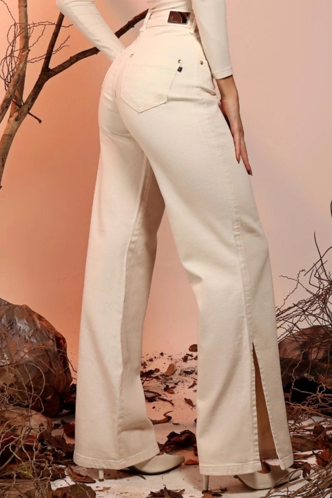 Produto Calça Alvo Da Moda Sarja Wide Leg Cargo Feminino