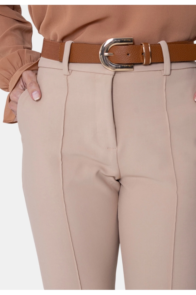 Produto Calça Bonequim Alfaiataria Feminina Bege