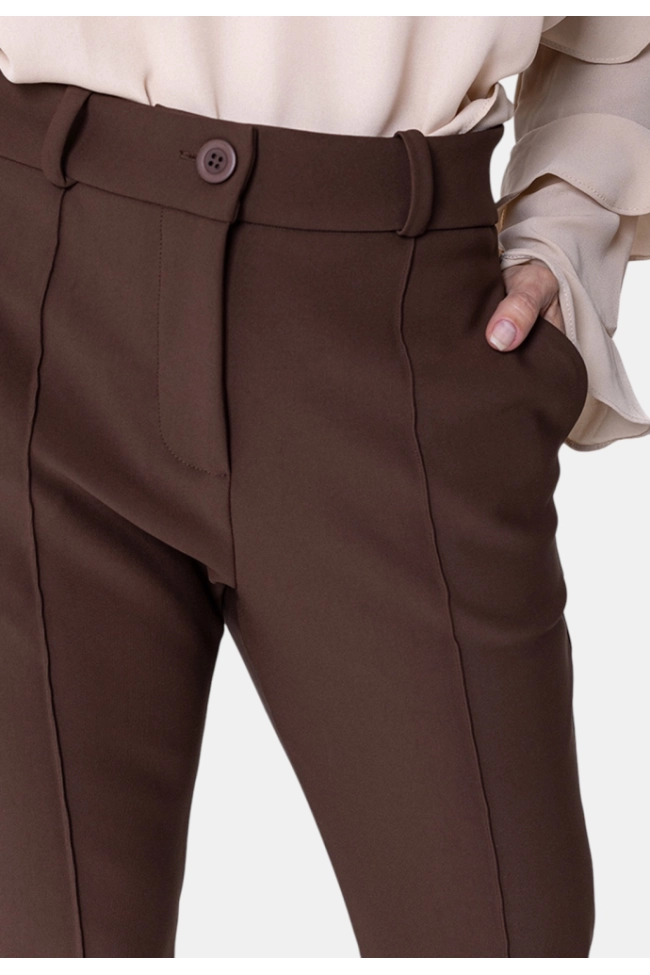 Produto Calça Bonequim Alfaiataria Feminina Marrom 