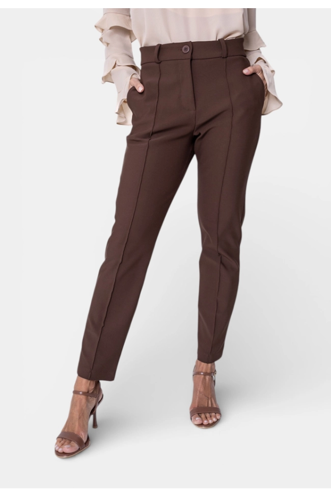 Produto Calça Bonequim Alfaiataria Feminina Marrom 