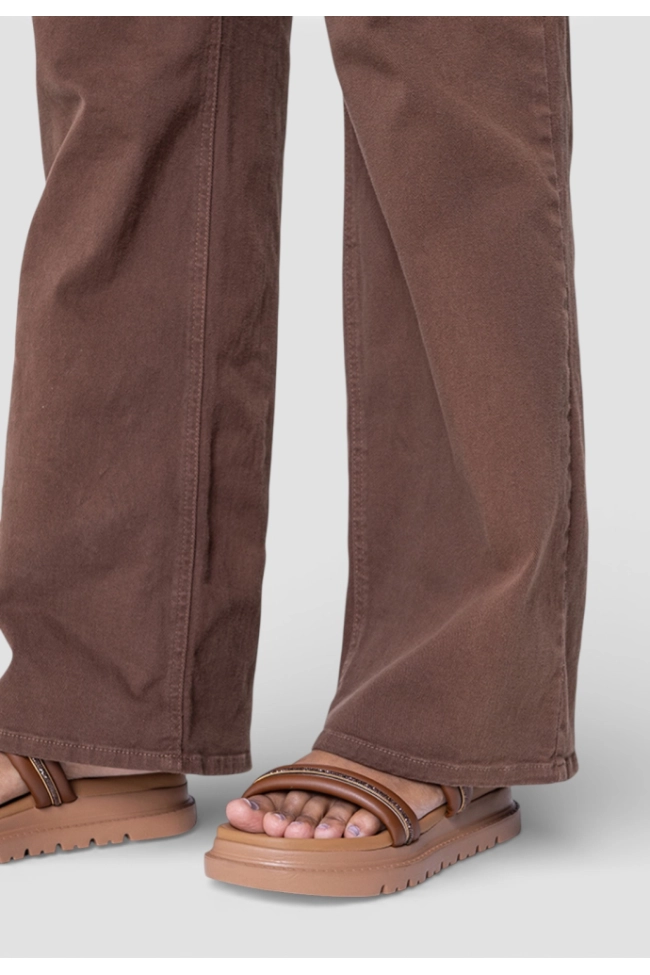 Produto Calça Calvin Klein Sarja Wide Leg Feminina Marrom