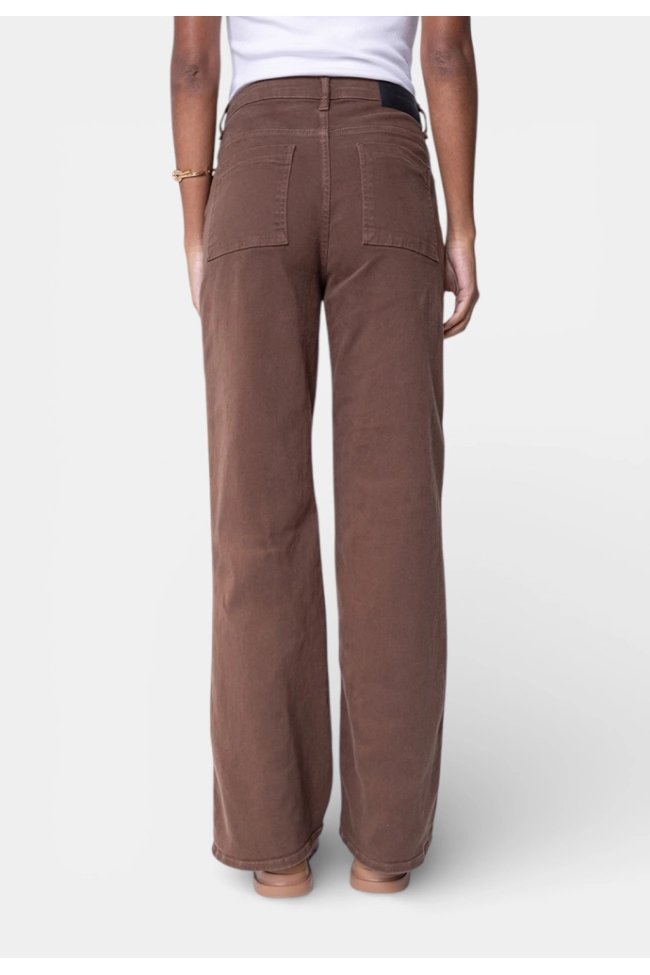 Produto Calça Calvin Klein Sarja Wide Leg Feminina Marrom