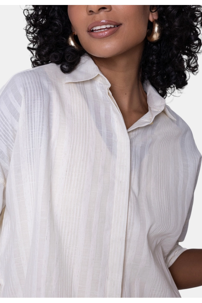 Produto Camisa Calvin Klein Listrada Feminina 