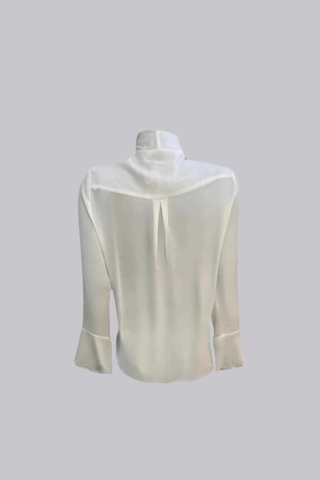 Produto Camisa Ellen One Babados Manga Longa Feminino Off White