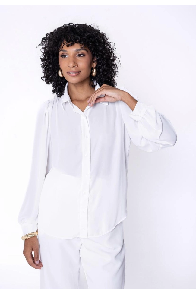 Produto Camisa Ellen One Manga Longa Feminina Off White 