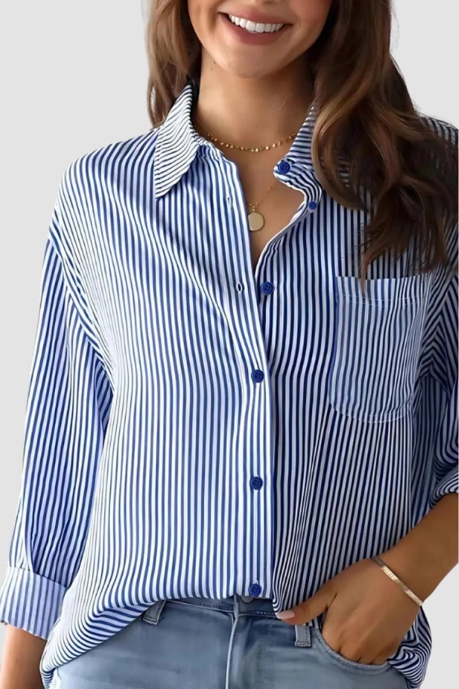 Produto Camisa Gabip Listrada Feminina Azul