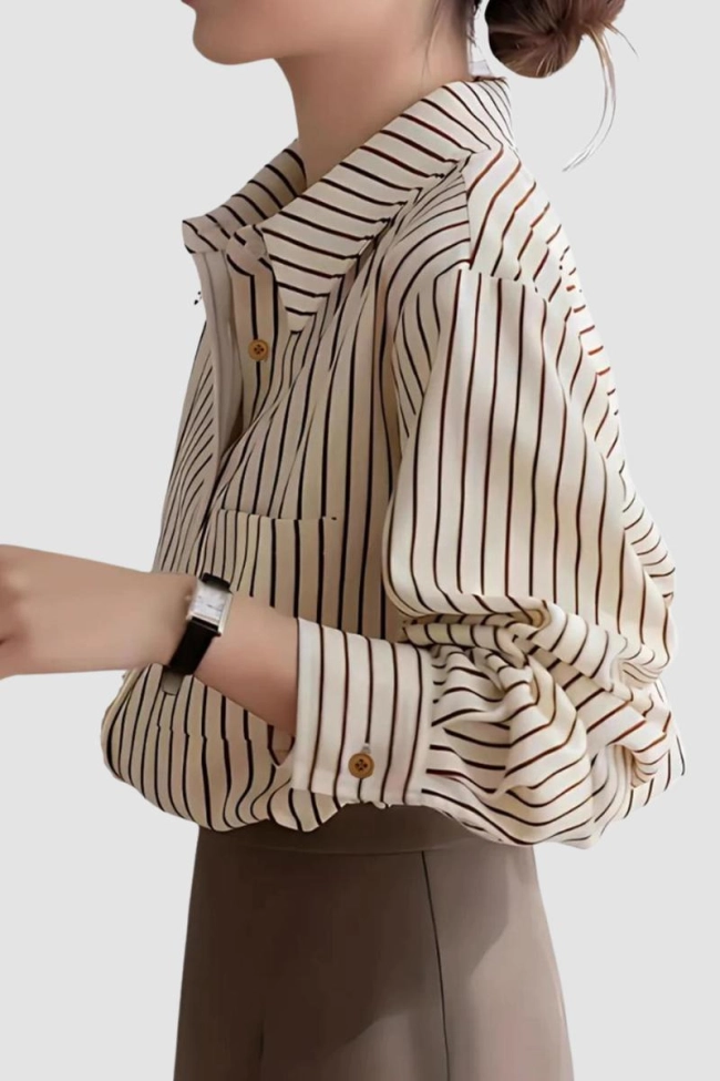 Produto Camisa Gabip Listrada Feminina Canela