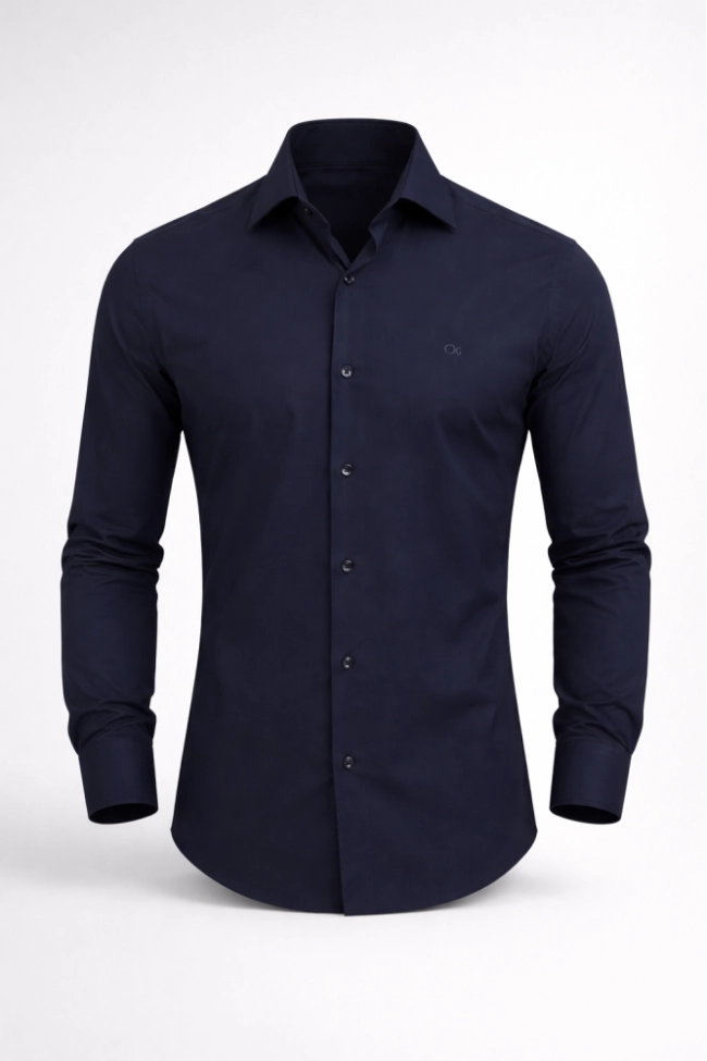 Produto Camisa Manga Longa Ogochi De Gola Polo Masculina Marinho