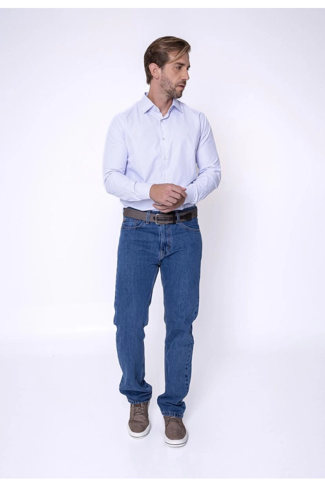 Produto Camisa Ogochi Manga Longa Listrada Masculina Rosa Claro