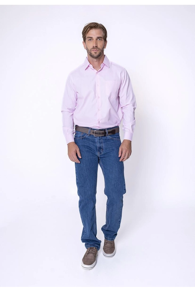 Produto Camisa Pitt Bolso Manga Longa Masculina Rosa