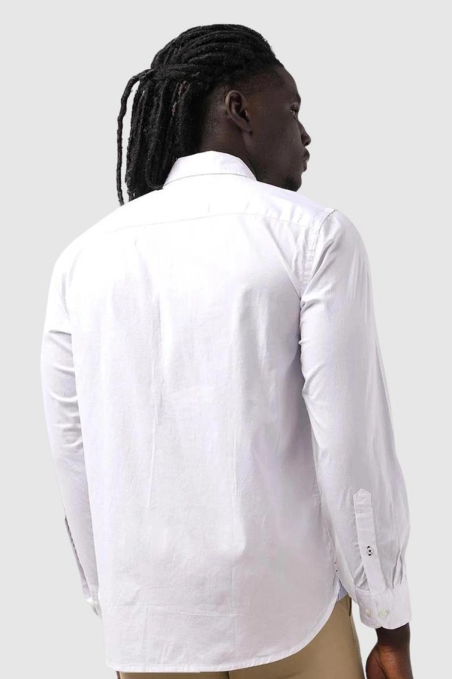 Produto Camisa Tommy Hilfiger Manga Longa Lisa Masculina Branca