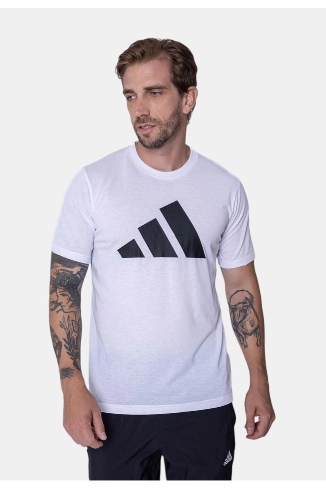 Produto Camiseta Adidas Manga Curta Logo Masculina Branca 