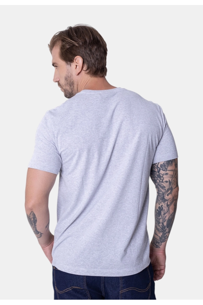 Produto Camiseta Calvin Klein Manga Curta Masculina Listrada Mescla 