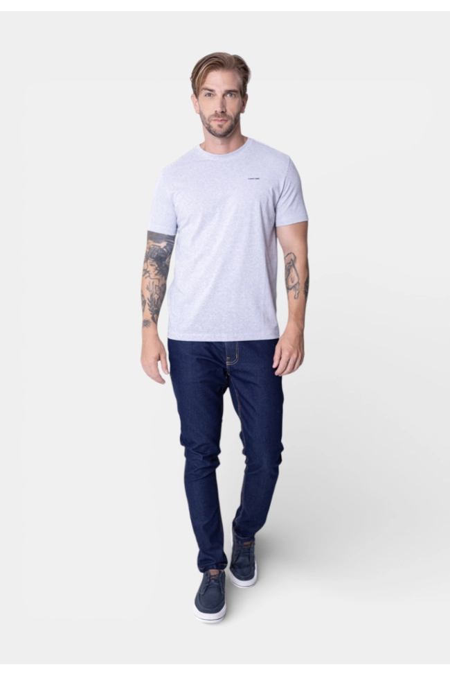 Produto Camiseta Calvin Klein Manga Curta Masculina Listrada Mescla 