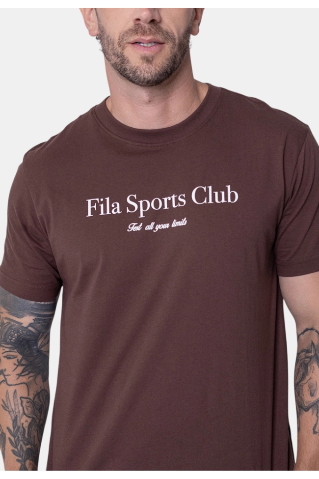Produto Camiseta Fila Manga Curta Masculina Marrom