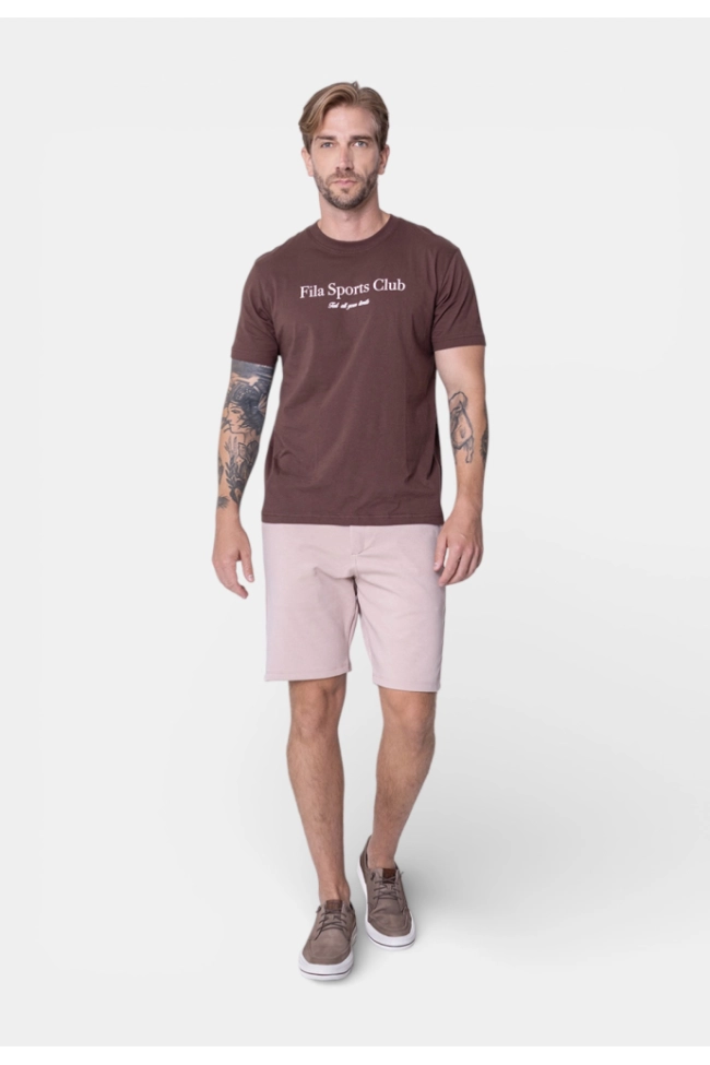 Produto Camiseta Fila Manga Curta Masculina Marrom