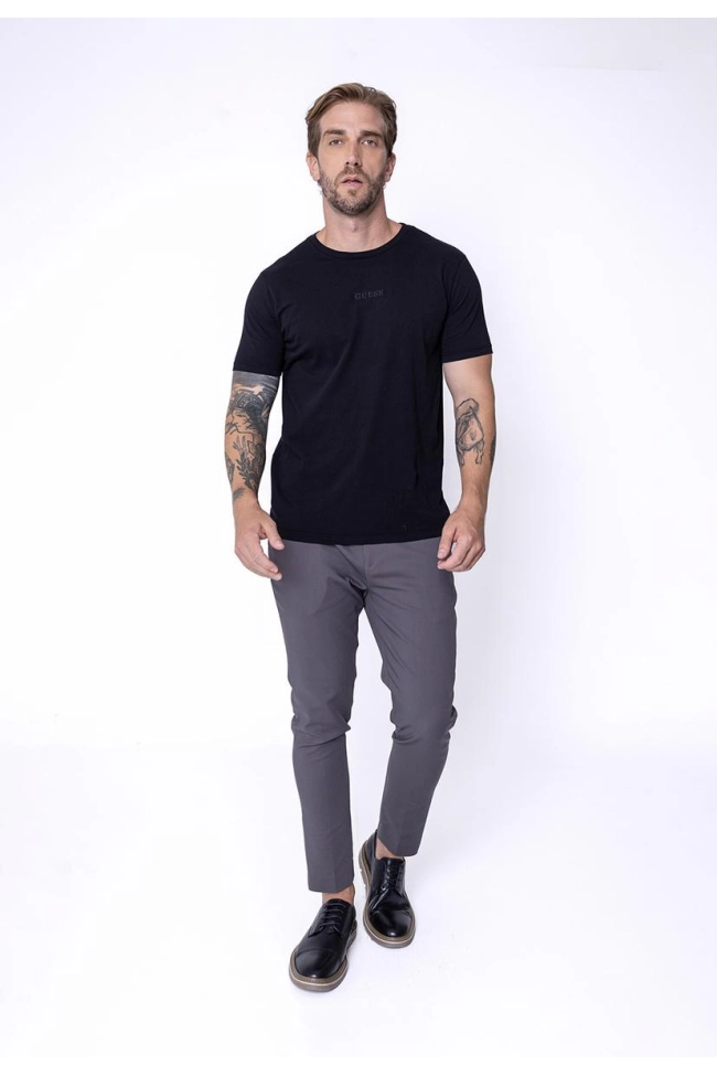 Produto Camiseta Guess Manga Curta Bordada Masculina Preta 