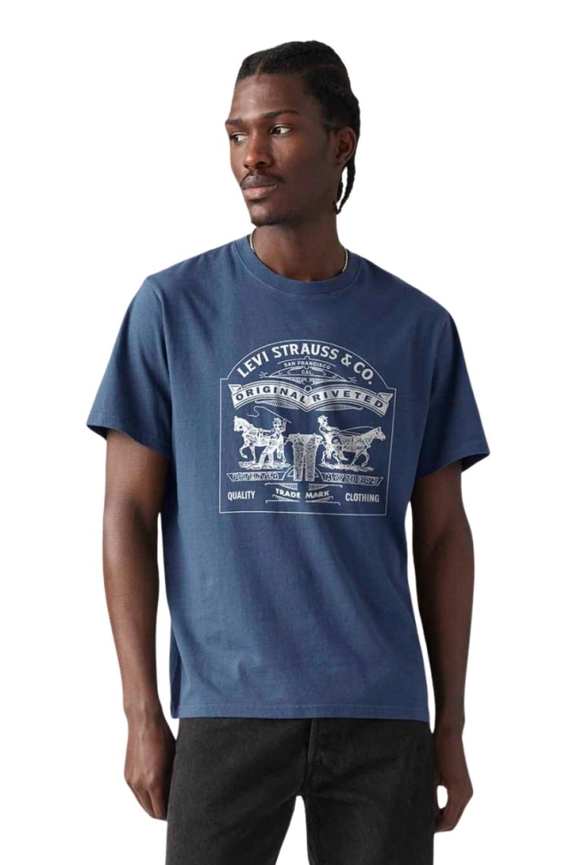 Produto Camiseta Levis Manga Curta Crewneck Tee Masculino Azul 