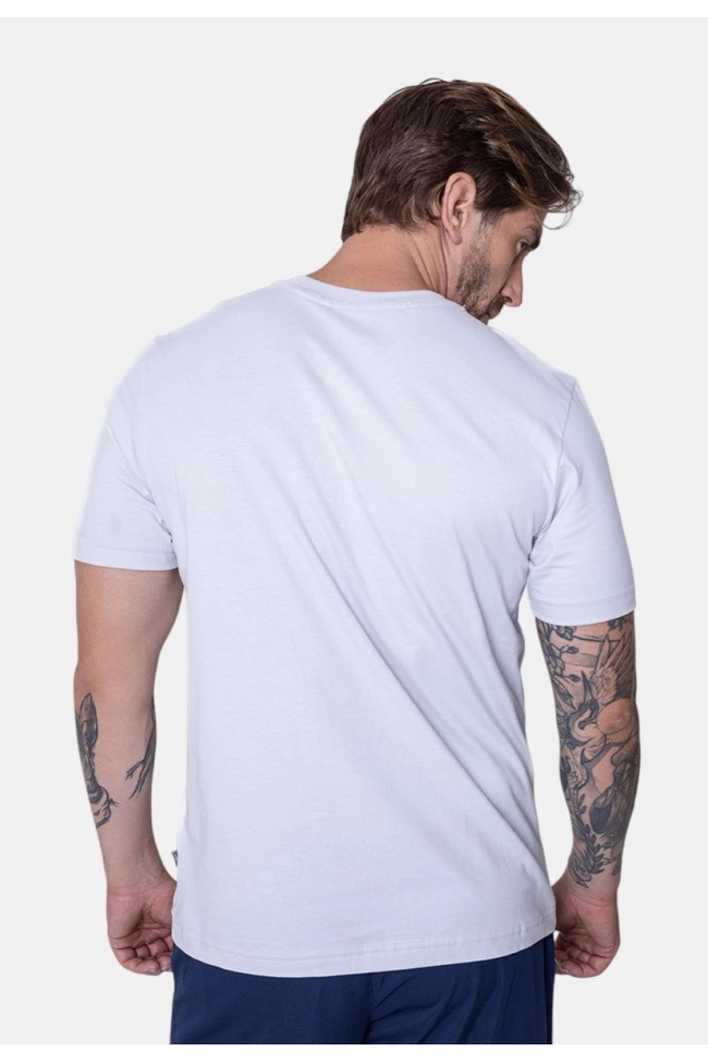 Produto Camiseta New Balance Manga Curta Graphic Brand Masculina Cinza Claro