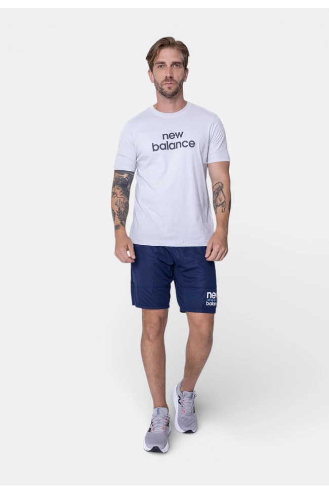 Produto Camiseta New Balance Manga Curta Graphic Brand Masculina Cinza Claro