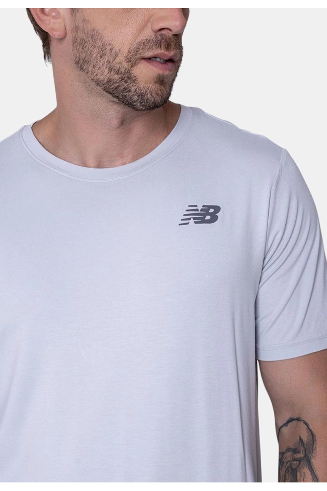 Produto Camiseta New Balance Manga Curta Masculina Chumbo