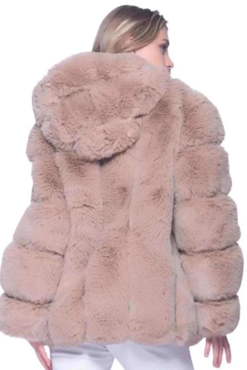 Casaco Alpelo Pele Gomos Feminino Bege Produto Casaco Alpelo Pele Gomos Feminino Bege