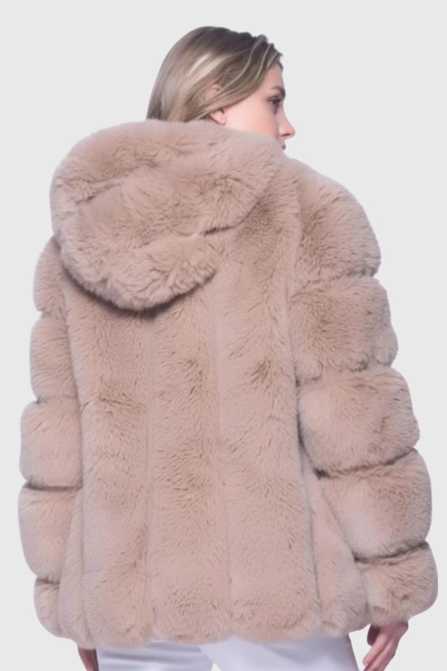 Produto Casaco Alpelo Pele Gomos Feminino Bege