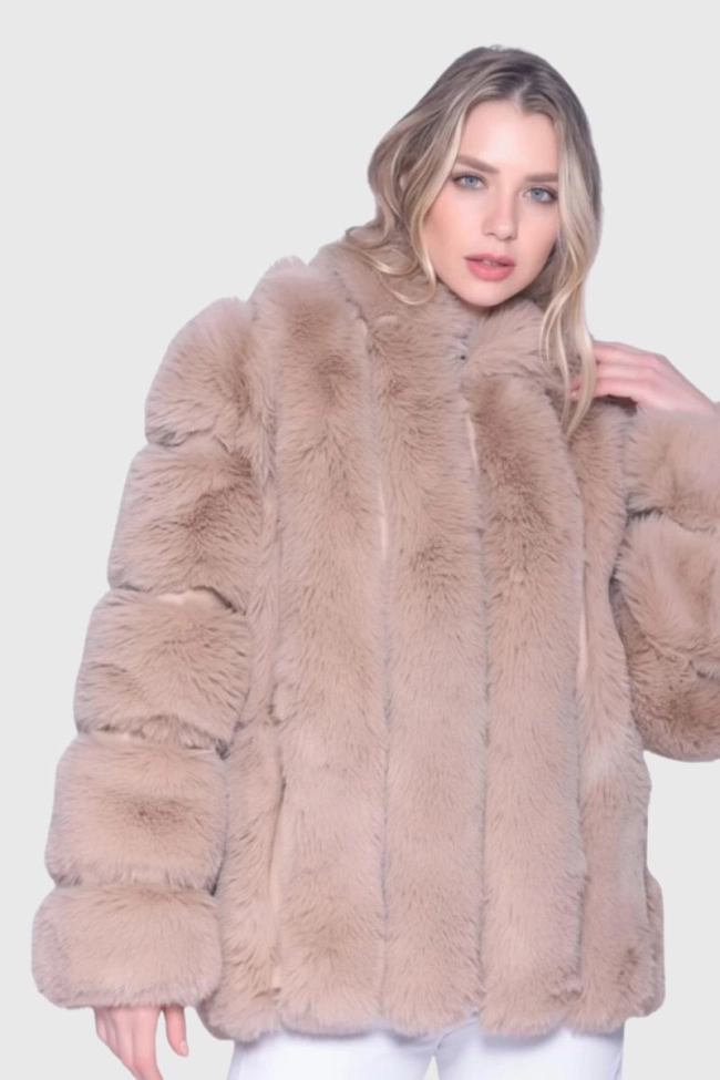 Produto Casaco Alpelo Pele Gomos Feminino Bege