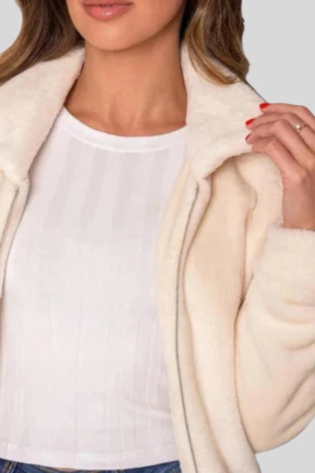 Produto Casaco Fleece Duplo Lzt Feminino Off White