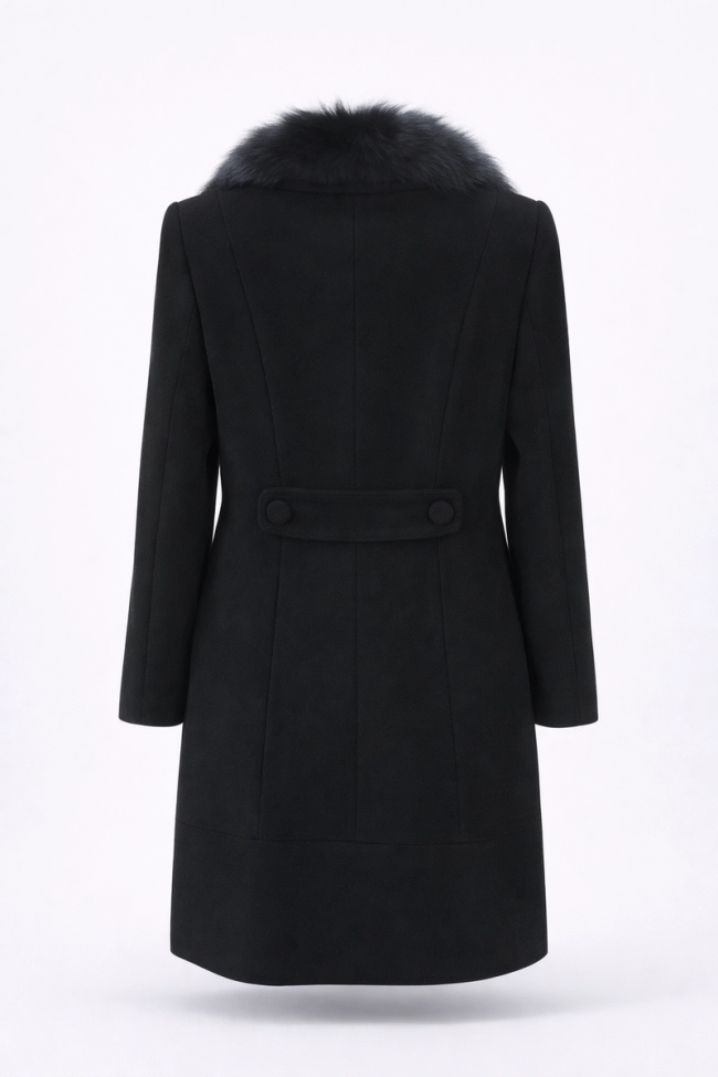 Casaco La Marca Lã Pele Longo Feminino Preto Produto Casaco La Marca Lã Pele Longo Feminino Preto