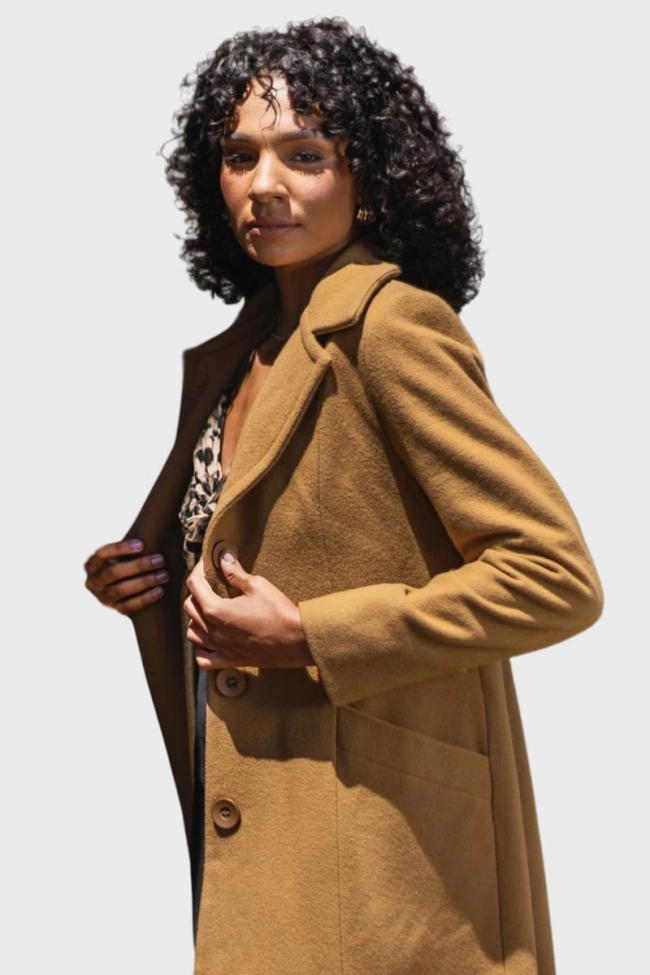 Produto Casaco La Marca Mexicana Alongado Feminino Caramelo