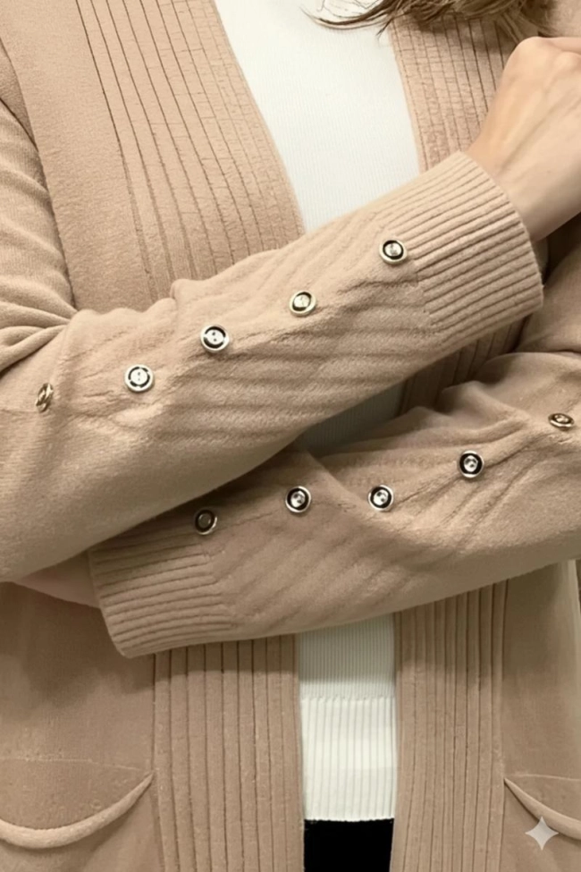 Produto Casaco Mooncity Em Tricot Feminino Areia 