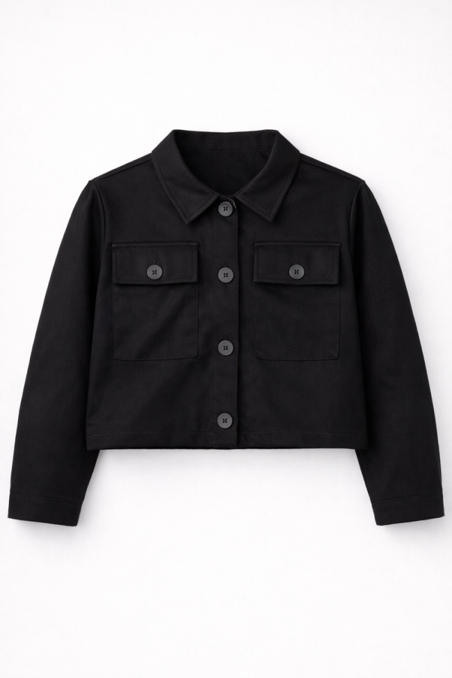 Produto Casaco Rovitex Suede Sarjado Juvenil Feminino Preto