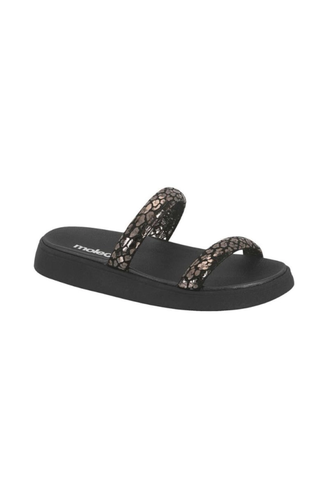 Produto Chinelo Moleca Flatform Feminino Preto/Onça