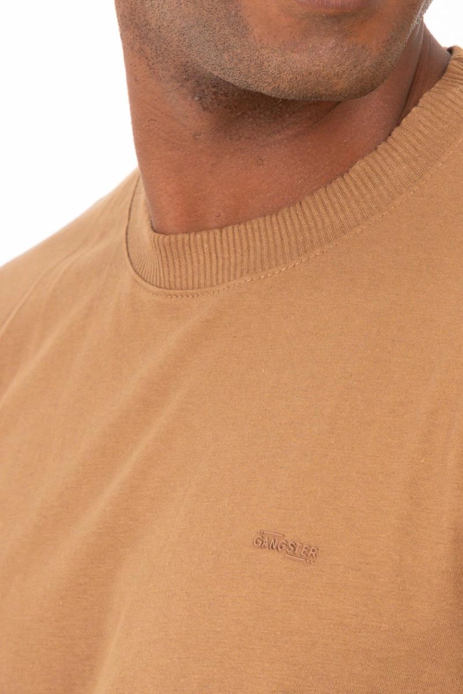 Produto Camiseta Gangster Manga Curta Algodão Masculino Marrom