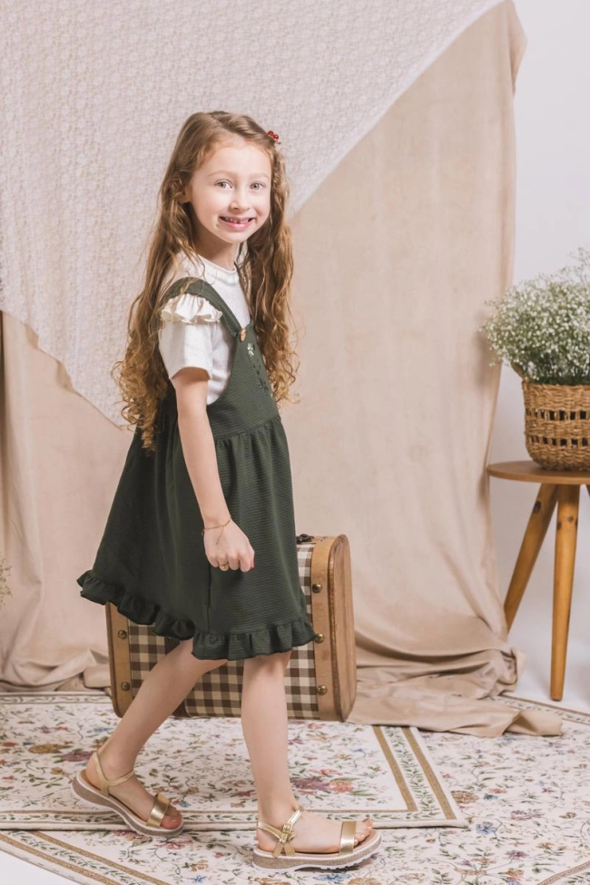 Conjunto Coccinelle Salopete Bordado Infantil Feminino Produto Conjunto Coccinelle Salopete Bordado Infantil Feminino