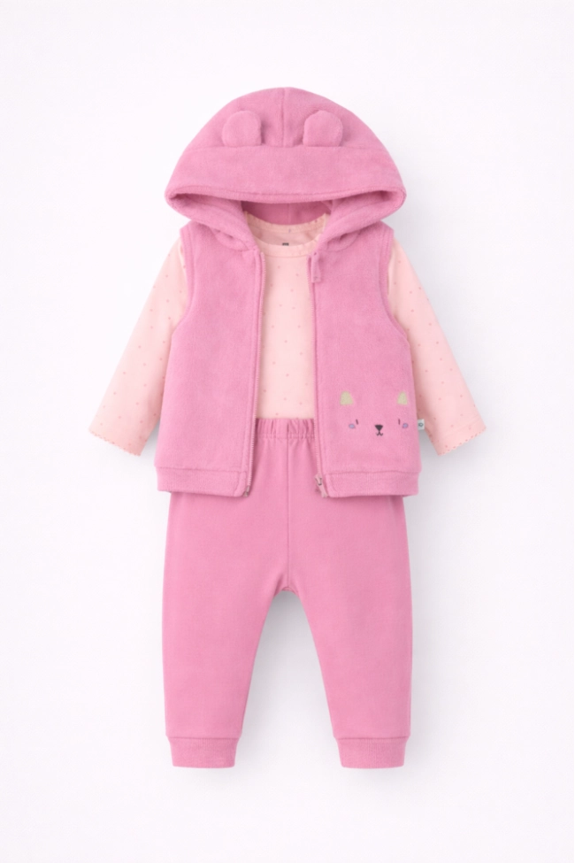 Produto Conjunto Malwee Manga Longa Ursinho Baby Feminino Rosa