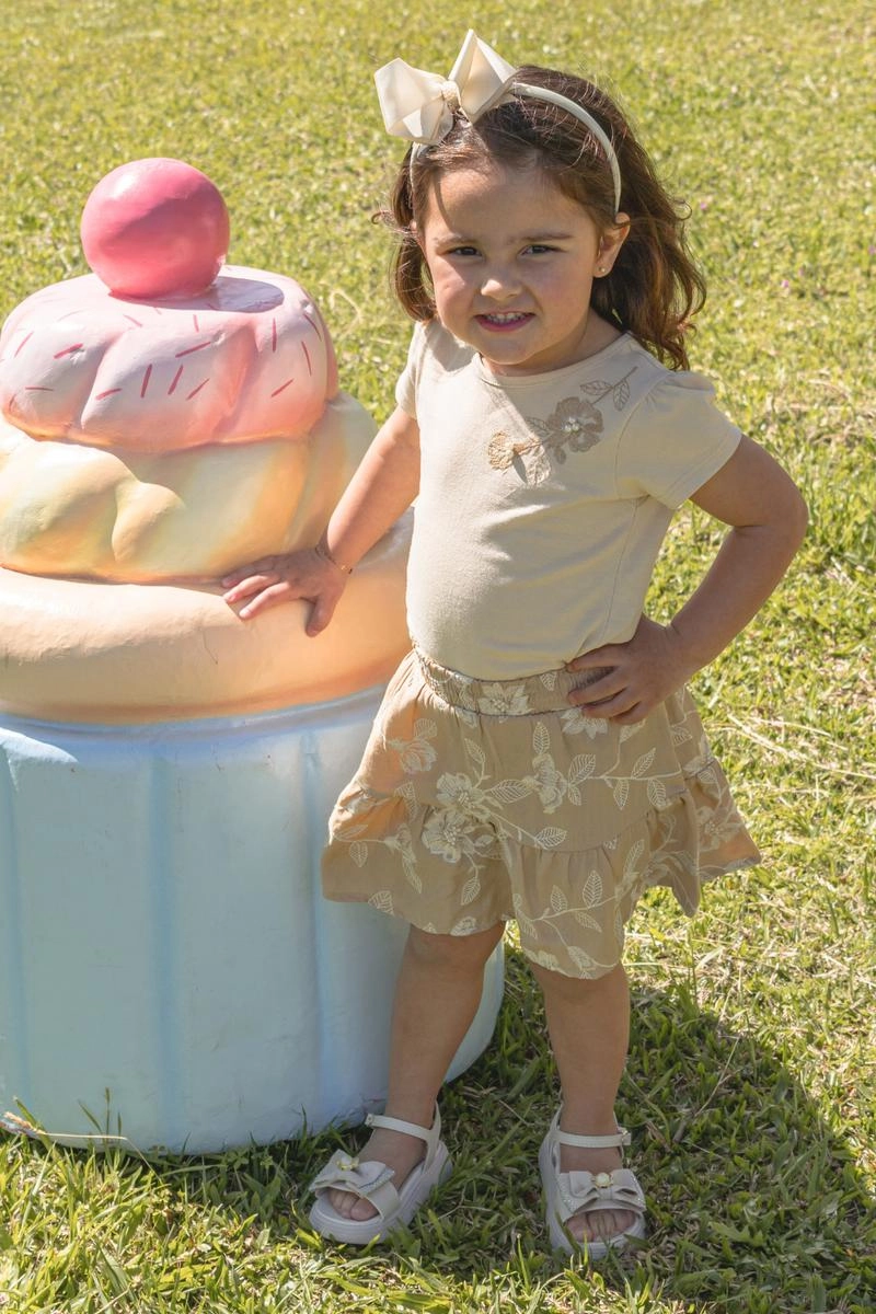 Conjunto Pulla Bulla Manga Curta Saia Infantil Feminino Produto Conjunto Pulla Bulla Manga Curta Saia Infantil Feminino