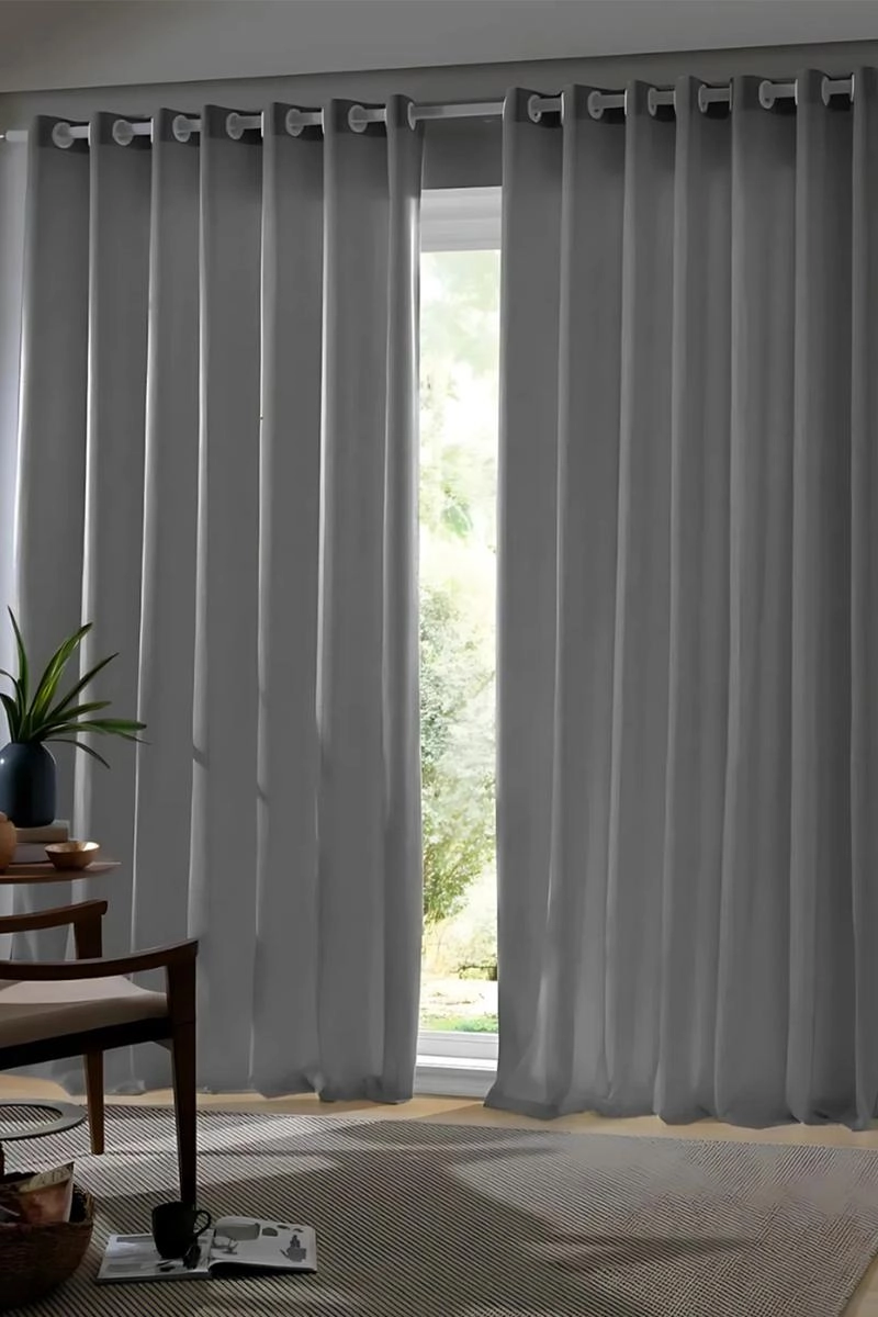 Produto Cortina Bella Janela Rustica Salta Prata 3,00m x 1,70m