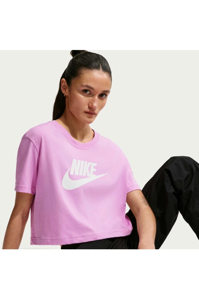 Cropped Nike Essentials Feminino Rosa Claro Produto Cropped Nike Essentials Feminino Rosa Claro